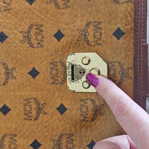 MCM Cognac Leather Wallet with Gold Accents - Picture 11 of 16